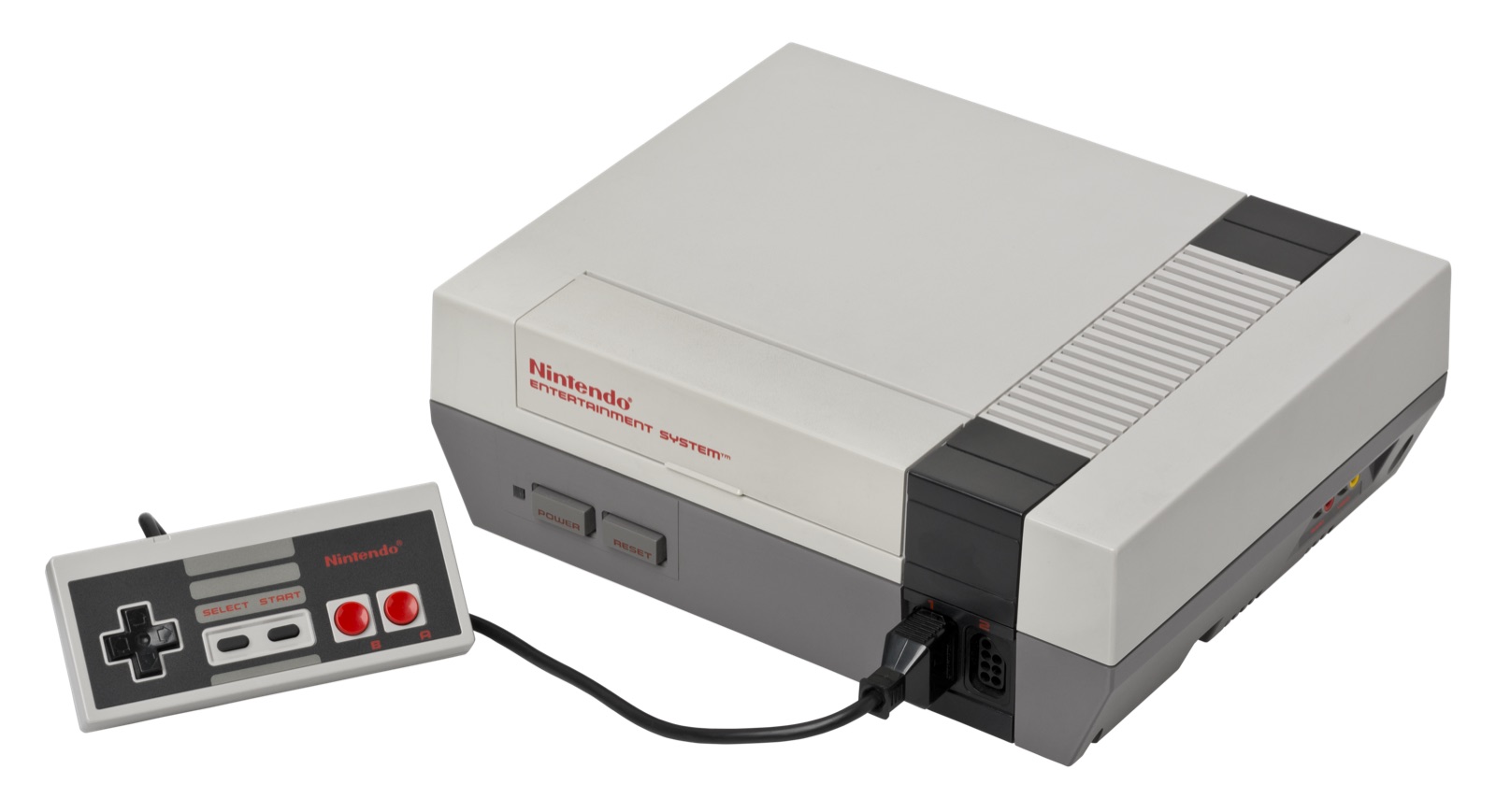 A Nintendo Entertainment System console with a controller.